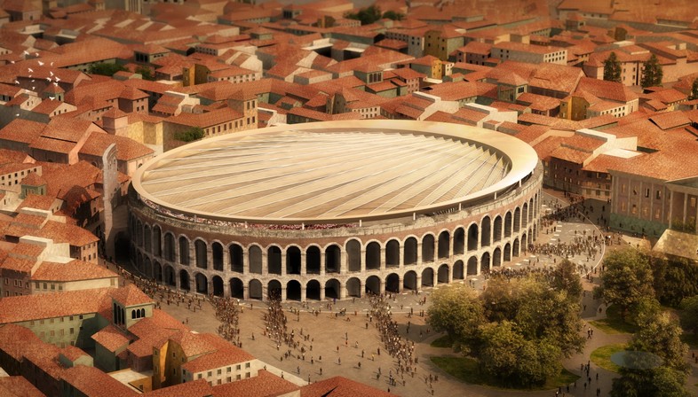 gmp und sbp Die neue Überdachung der Arena von Verona
