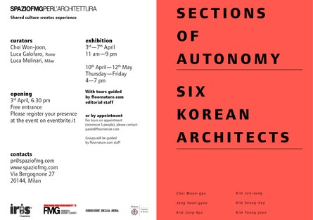SpazioFMG Sections of Autonomy. Six Korean Architects
