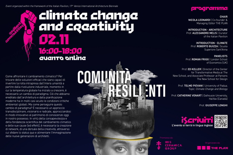 Climate change and creativity - Webinar Resilient Communities Biennale di Venezia
