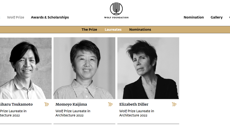 Drei Preisträger für The Wolf Prize Architecture 2022

