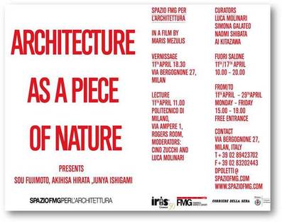 SpazioFMG präsentiert Architecture as a Piece of Nature
