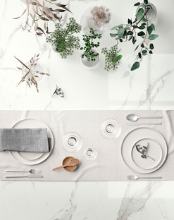 Weiß, hell und einladend: die Küchenplatte SapienStone Calacatta 2020

