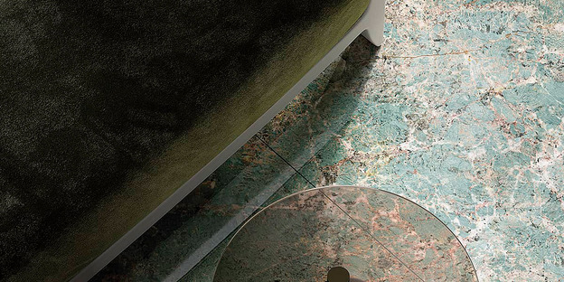 Große Keramikplatten Fiandre: der Charme des Wassergrüns von Amazonite 
