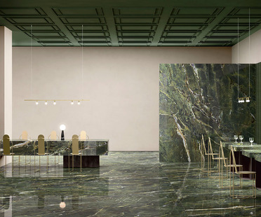 Grün, die Trendfarbe für Wandverkleidungen und Möbel: Die Faszination des Marmors von Fiandre

