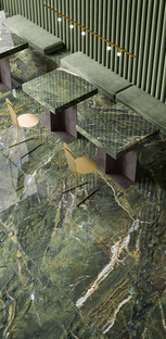 Grün, die Trendfarbe für Wandverkleidungen und Möbel: Die Faszination des Marmors von Fiandre
