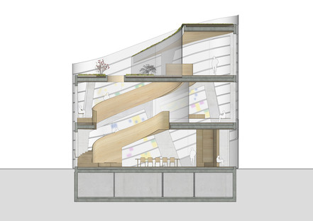 Steven Holl's Maggie's Centre Barts in London besteht aus Beton, Glas und Bambus.
