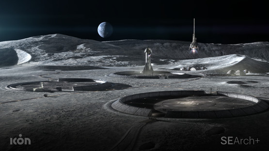 3D-druckbare Gebäude zum Leben auf dem Mond von BIG, ICON und SEArch+
