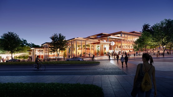 Studentenzentrum für die Johns Hopkins University von BIG, aus Holz und Glas
